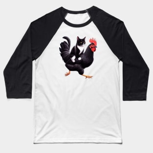 Cat On A Chicken Baseball T-Shirt